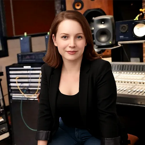 Lena Wouters 在录音室的肖像